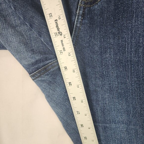 Ellen Tracy Denim The Straight Womens Jeans Size 10 Mid Rise Hemmed Dark Wash - Picture 5 of 9